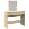 vidaXL Sminkbord med LED sonoma-ek 100x40x130 cm