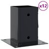 vidaXL Stolpbaser fyrkantiga 12 st 91x91 mm pulverlackerat st&aring;l