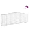 vidaXL Gabioner b&aring;gformade 9 st 400x50x120/140 cm galvaniserat j&auml;rn