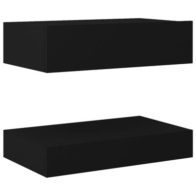 vidaXL Sängbord svart 60x35 cm konstruerat trä