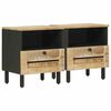 vidaXL S&auml;ngbord 2 st Naturlig 40 x 33 x 46 cm Massivt mangotr&auml;