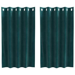 vidaXL Mörkläggningsgardiner 2 pcs Mörkgrön 140 x 140 cm Sammet