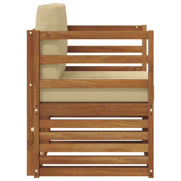 vidaXL Utomhussoffset med kudde Naturf&auml;rg 67 x 63 x 73 cm