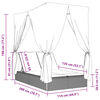 vidaXL Dubbel solsäng med tak och dynor grå konstrotting