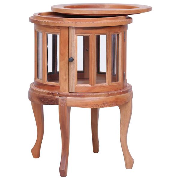 vidaXL Vitrinbord naturlig 50x50x76 cm massiv mahogny