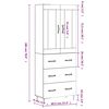 vidaXL Högskåp rökfärgad ek 69,5x34x180 cm konstruerat trä