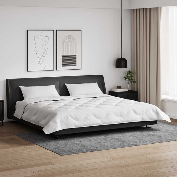 vidaXL Vinter T&auml;cke med kudde 3 pcs Vit Mikrofiber