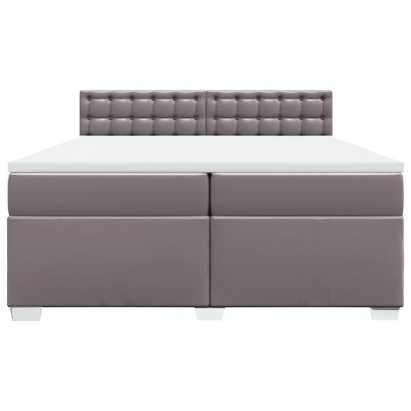 vidaXL Rams&auml;ng med madrass gr&aring; 200x200 cm konstl&auml;der