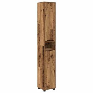 vidaXL Badrumssk&aring;p Gammalt tr&auml; 30,5 x 30 x 195 cm Konstruerat tr&auml;