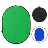 vidaXL Oval bakgrundssk&auml;rm studio 2-i-1 gr&ouml;n och bl&aring; 200x150 cm