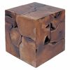 vidaXL Pall brun 40x40x45 cm massivt teaktr&auml;
