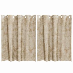 vidaXL Sammetsgardiner med gardiner 2 pcs Kr&auml;m 140 x 140 cm Sammet