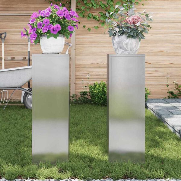 vidaXL Växtställ 2 pcs Silver 24 x 24 x 75 cm Rostfritt stål