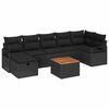 vidaXL Tr&auml;dg&aring;rdsoffset 8 st Svart Poly rattan