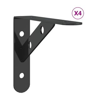 vidaXL Hyllf&auml;sten 4 st 15x2,5x11,5 cm svart rostfritt st&aring;l