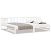 vidaXL Utdragbar dagb&auml;dd vit 2x(90x200) cm massiv furu