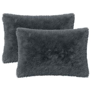 vidaXL Kudde med kudde HEERLEN 2 st Antracit PV Fleece
