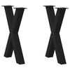 vidaXL Matbordsben X-formade 2 st svarta 50x(72-73) cm st&aring;l
