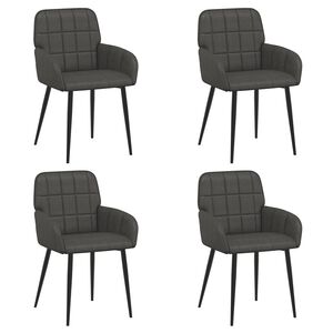 vidaXL Matstolar 4 st Konstl&auml;der Svart 57 x 50 x 85 cm