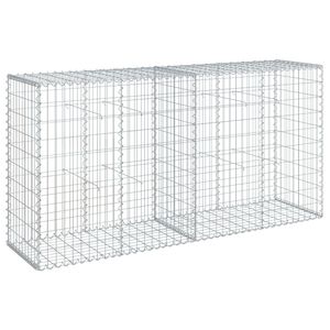 vidaXL Gabionkorg med skydd 200x50x100 cm galvaniserat j&auml;rn