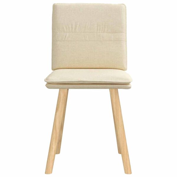 vidaXL Matstolar 2 st gräddvit tyg