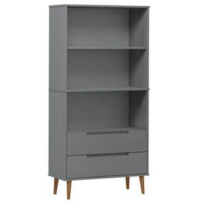 vidaXL Bokhylla MOLDE gr&aring; 85x35x170,5 cm massiv furu