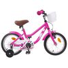 vidaXL Barncykel 12 Tum f&ouml;r 2-4 &aring;ringar M&ouml;rkrosa