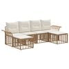 vidaXL Utomhussoffset 6 pcs Naturlig och Creamvit Polyester