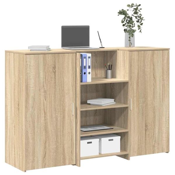 vidaXL Receptionsdisk sonoma-ek 155x50x103,5 cm konstruerat tr&auml;