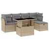 vidaXL Soffgrupp f&ouml;r tr&auml;dg&aring;rden med dynor 6 delar beige konstrotting