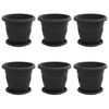 vidaXL V&auml;xtkrukor 6 st Svart &Oslash; 22 x 18 cm Plast