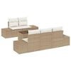 vidaXL Tr&auml;dg&aring;rdsoffset 6 st Beige och gr&auml;ddf&auml;rgad konstrotting