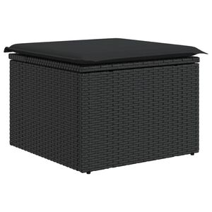 vidaXL Tr&auml;dg&aring;rdspall med dyna svart 55x55x37 cm konstrotting