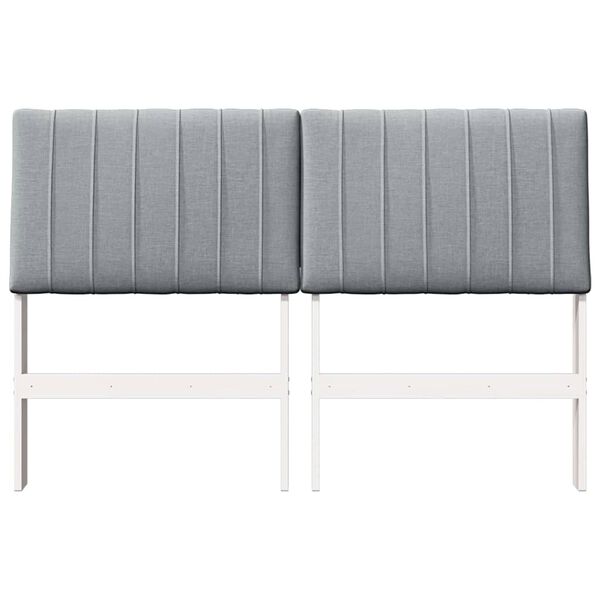 vidaXL Kl&auml;dd s&auml;nggavel Ljusgr&aring; 135 cm Massiv furu