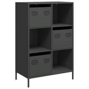vidaXL H&ouml;gsk&aring;p svart 68x39x103,5 cm st&aring;l