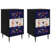 vidaXL Nattduksbord MAINZ 2 st Svart ek 36 x 33 x 61 cm