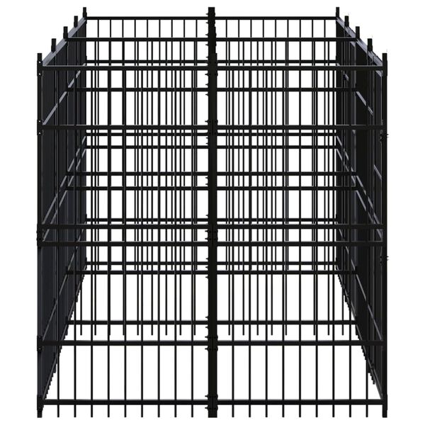 vidaXL Hundgård för utomhusbruk stål 11,06 m²