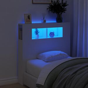 vidaXL S&auml;nggavel LED vit 100x18,5x103,5 cm konstruerat tr&auml;