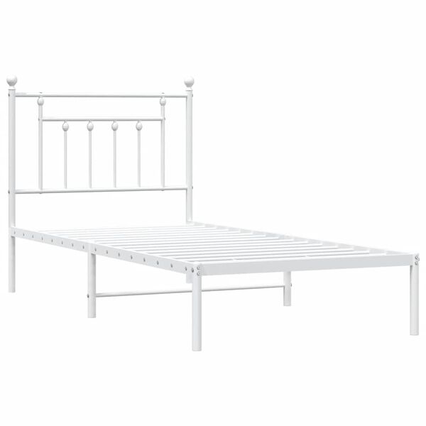 vidaXL S&auml;ngram med huvudgavel metall vit 90x190 cm