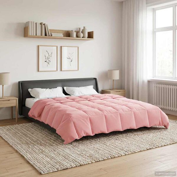 vidaXL Full &Aring;rs-Duvet Quiltad Rosa 200 x 220 cm Mikrofiber