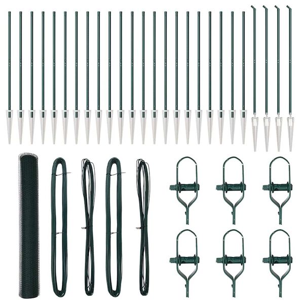 vidaXL St&auml;ngselstolpe Gr&ouml;n 50 x 1,4 m (13 mm n&auml;t) St&aring;l och PVC