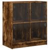 vidaXL Sidosk&aring;p med glasd&ouml;rrar r&ouml;kf&auml;rgad ek 68x37x75,5 cm