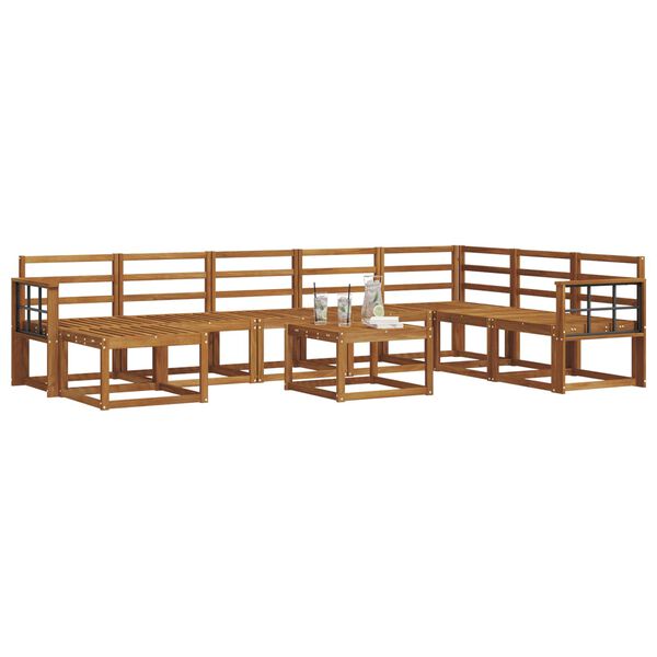 vidaXL Utomhussoffset 9 pcs Naturf&auml;rg Massivt Akaciatr&auml;