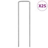 vidaXL Markpinne U-format 25 st 15x3,5 cm galvaniserat st&aring;l