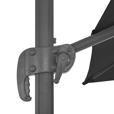 vidaXL Frihängande parasoll med aluminiumstång 3x3 m svart