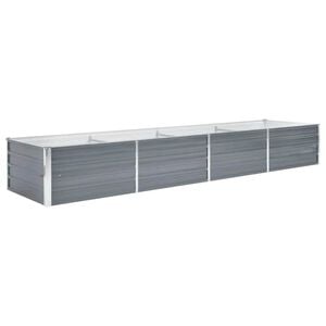 vidaXL Odlingsl&aring;da upph&ouml;jd galvaniserat st&aring;l 320x80x45 cm gr&aring;