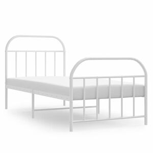 vidaXL S&auml;ngram med huvudgavel och fotgavel vit metall 90x190 cm