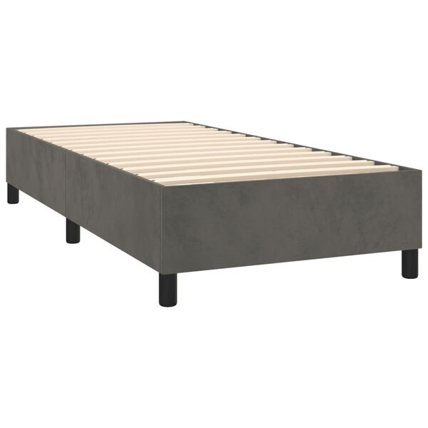 vidaXL Boxspring-s&auml;ngram m&ouml;rkgr&aring; 80x200 cm sammet