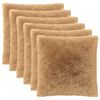 vidaXL Kudd&ouml;verdrag 6 st HEERLEN Taupe 60 x 60 cm PV Fleece
