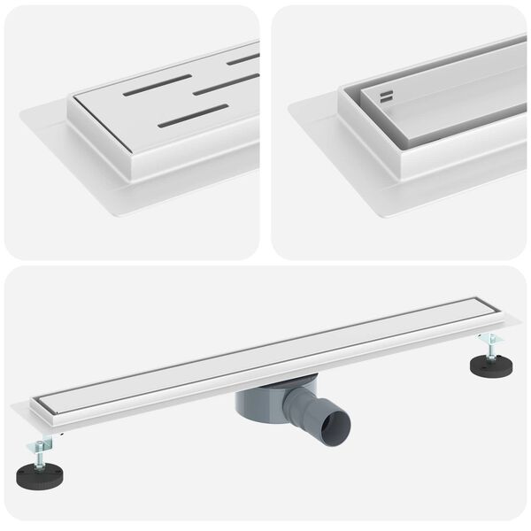 vidaXL Duschavlopp 2-i-1 med 360&deg; Siphon Silver 70 cm